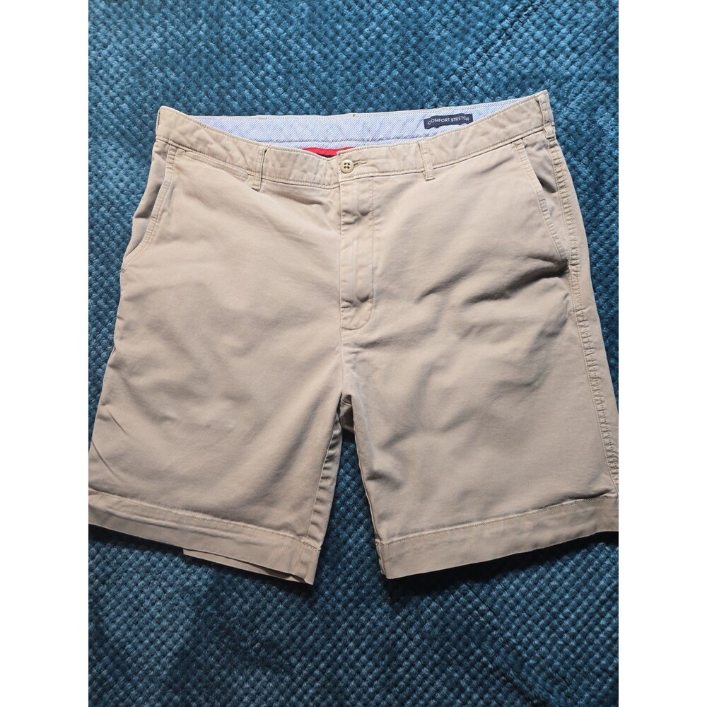 Cremieux Comfort Stretch Shorts Men's Size 36 Beige Chino Preppy Golf Casual